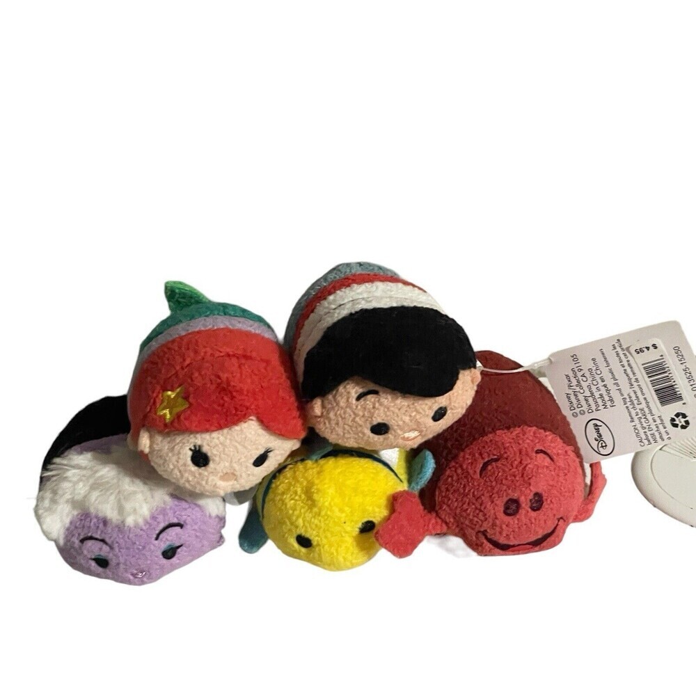 Disney Mini Tsum Tsum Ariel The Little Mermaid Characters Plush 3.5" Lot 5